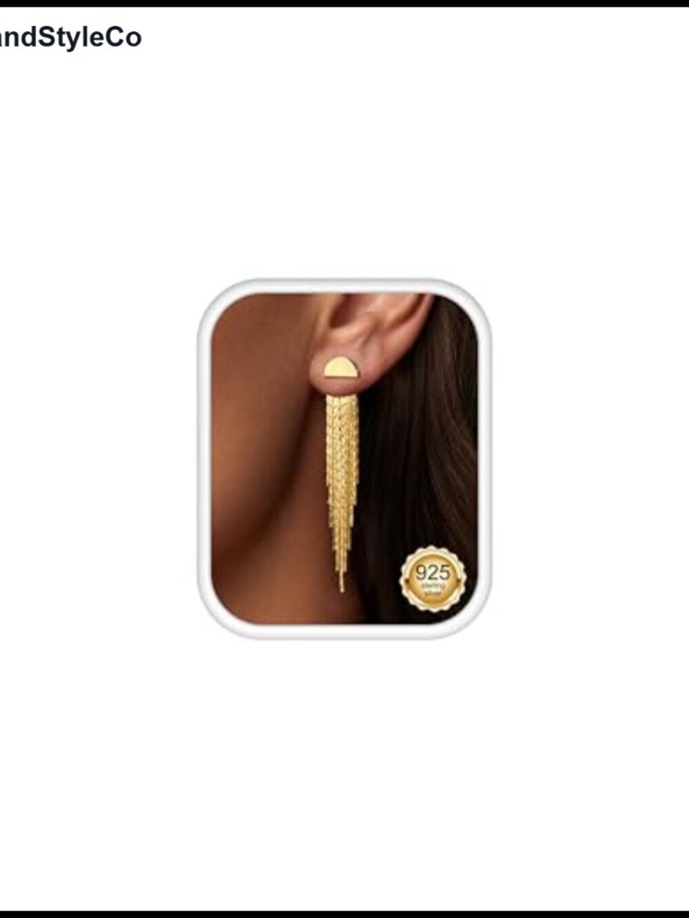 14K Gold Plated Long Tassel Dangle Earrings Hypoallergenic S925 Sterling Silver